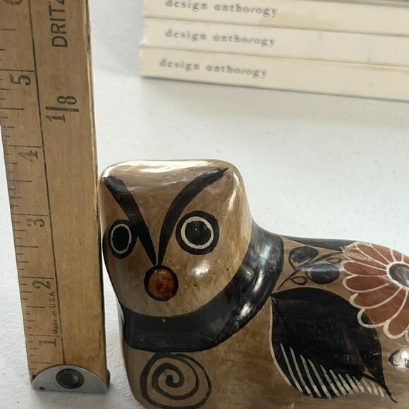 Cat Mexican Tonala Pottery Hand Painted 4" Tall Brown - Picture 12 of 14